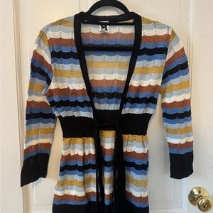 Missoni Striped Knit Cardigan with Belt